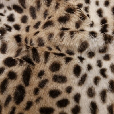 beige (kiezel) taupe zwart Cheetah print imitatie bont