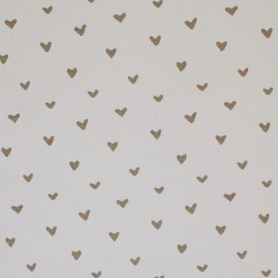 beige (kiezel) Hartjes - fijne katoenen Baby rib tricot SOFT *S