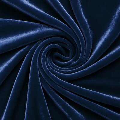 blauw (donker) luxe velours stretch stof *S