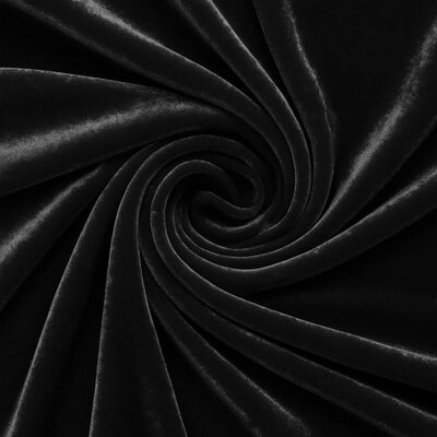 zwart luxe velours stretch stof *S