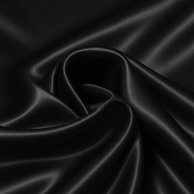 black stretch satin fabric