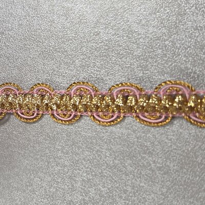 goud licht roze galonband 12mm (op=op)