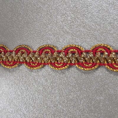 goud rood galonband 12mm (op=op)