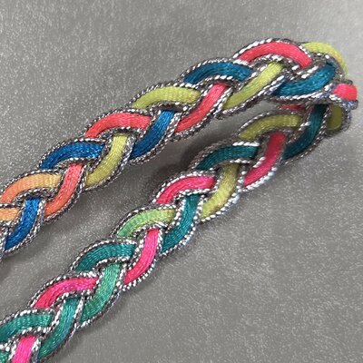 zilver gekleurd gevlochten galonband 11mm *S