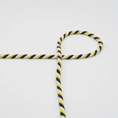 wit zwart geel Katoenen koord 7mm *S