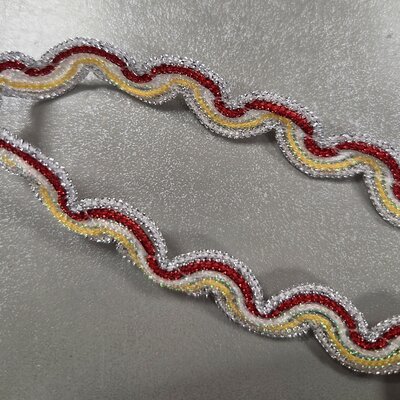 zilver wit rood geel Glitter galonband 12mm Oeteldonk *S