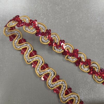 silver red yellow Paillet Glitter braid band