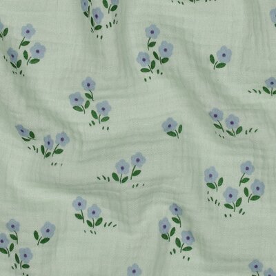 green (mint) lilac flowers double gauze