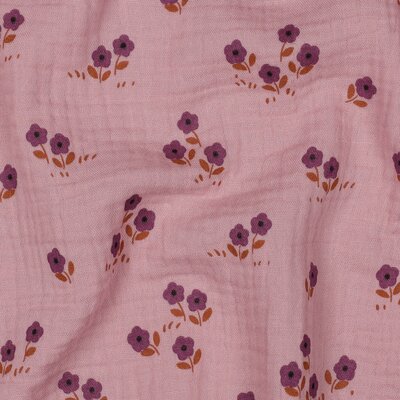 pink violet flowers double gauze