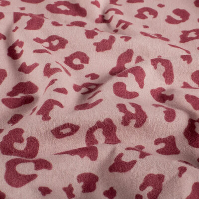 roze (oud licht) framboos Luipaard print flanel *S