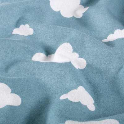 blauw (jeans licht) Wolken flanel *S