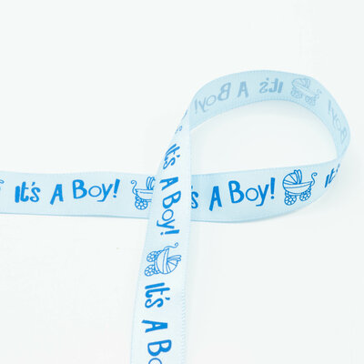blue Birth ribbon satin it is a boy