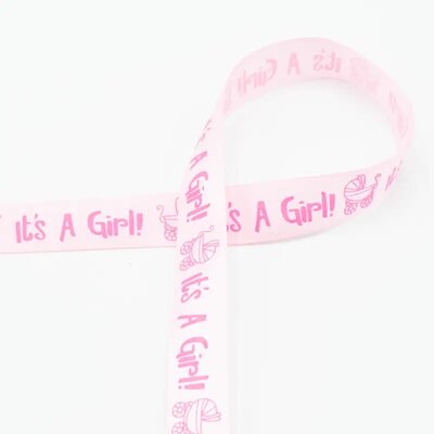 roze It's a Girl satijn lint