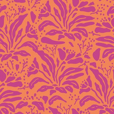 oranje fuchsia-violet Bloemen Bladeren hydrofiel