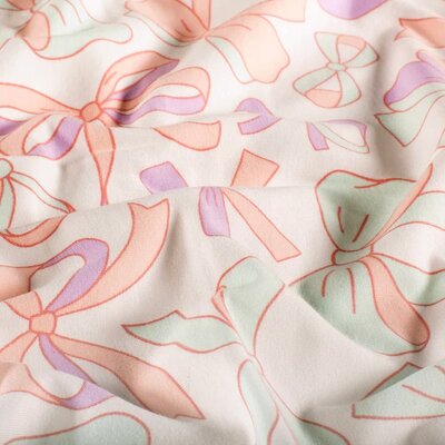 white (off white) lilac pink light mint Bow knit *S