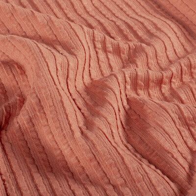 roze-terracotta (warm) katoenen Ruffle rib tricot