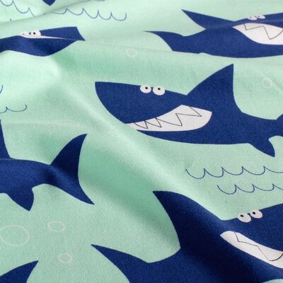 groen (mint oud licht) blauw Haaien tricot (op=op)