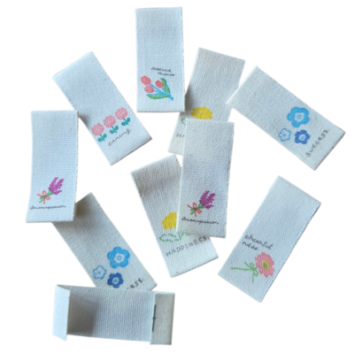 natural naailabels Bloem 10 stuks