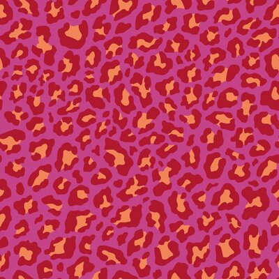 roze (fuchsia-violet) oranje rood Panterprint hydrofiel (op=op)