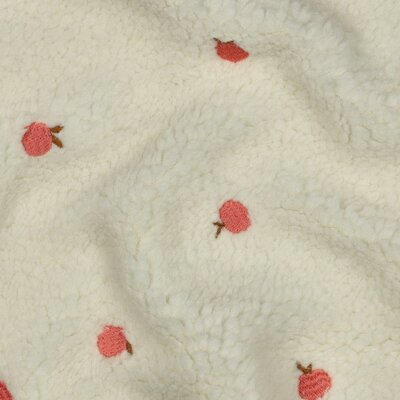 wit (natural) blush roze geborduurde Perzikjes broderie teddy borg (op=op)