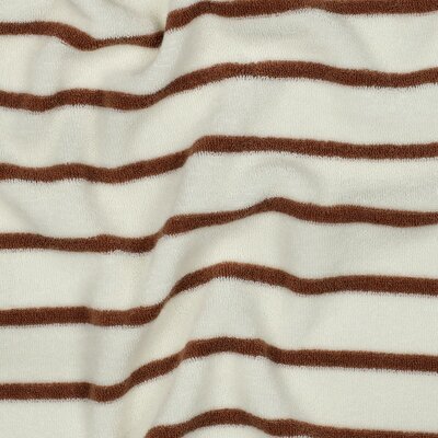 wit (ecru) bruin (camel) strepen streep badstof tricot (babybadstof) (op=op)