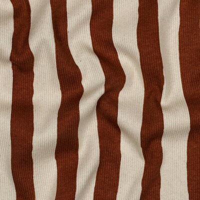 natural brown Stripes organic cotton baby rib knit jersey