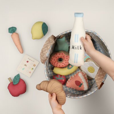 Boerderij Boodschappen paneel poplin katoen