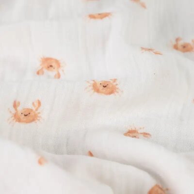 wit (off white) dusty oranje-camel Krabjes digitale Hydrofiel (op=op)