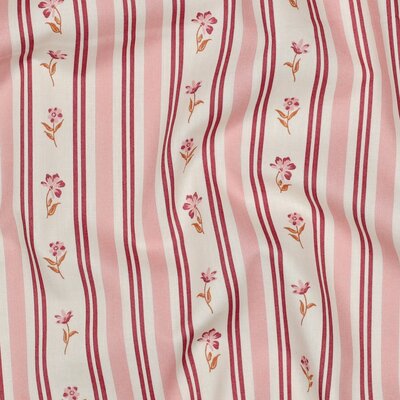 white pink striped flowers cotton
