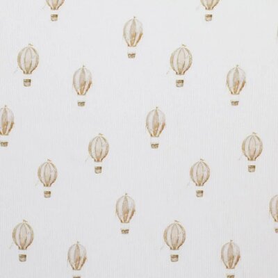 wit (off white) beige-camel Luchtballon - digitaal fijne katoenen Baby rib tricot SOFT *S