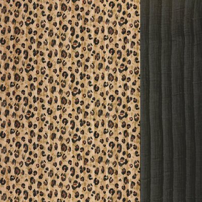 beige (natural-creme) cacao zwart Luipaard print en Uni Dubbelzijdig Gevoerde hydrofiel *S