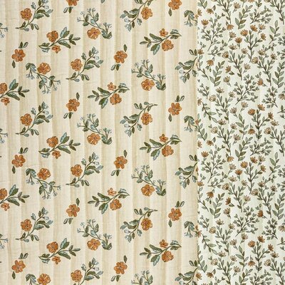 wit (natural)  Lina & Madeleine Bloemen Dubbelzijdig Gevoerde hydrofiel *S