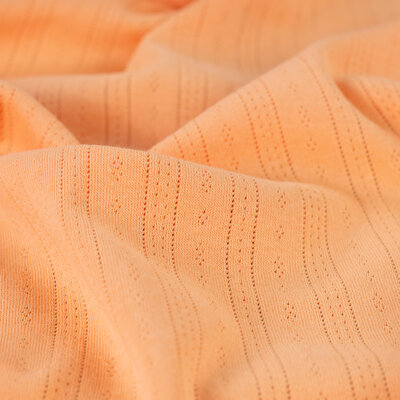 oranje katoenen Pointelle (strepen) tricot *S