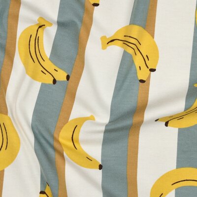 Bananas white Stripes and Fruits jersey