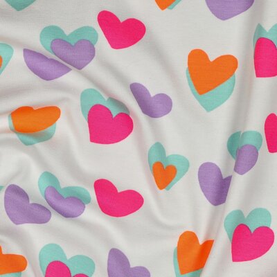 wit roze lila oranje mint Neon Hartjes tricot *S