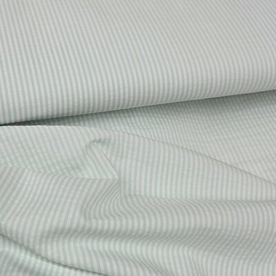 groen (mint) wit streepjes katoen Seersucker *S