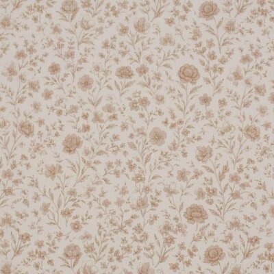 wit (natural) beige Vintage Bloem - digitaal fijne katoenen Baby rib tricot SOFT *S