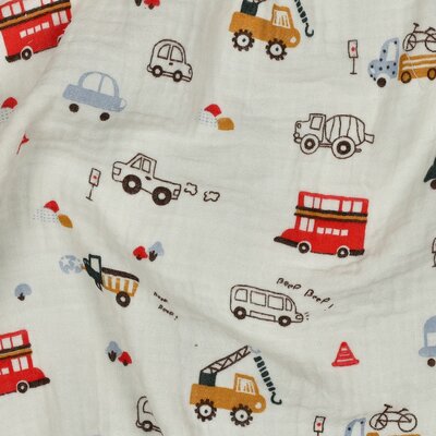 off white colorfull Vehicles double gauze