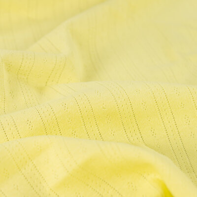 geel (zacht fel) katoenen Pointelle (strepen) tricot *S