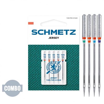Schmetz JERSEY naaimachine naalden assortiment (jersey, tricot & andere gebreide stoffen) universeel 130/705 H-SUK