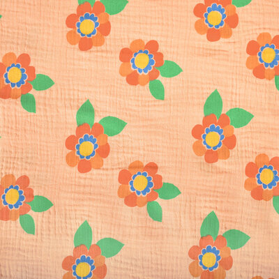 oranje wit Grote Bloemen hydrofiel