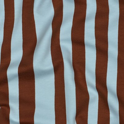 blauw (licht) bruin golvende Strepen biologische french terry - Jennifer Bouron (op=op)