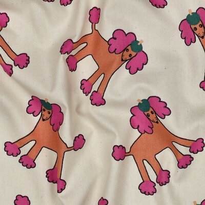 wit (natural) perzik violet Poedel Honden Biologische poplin katoen - Jennifer Bouron *S