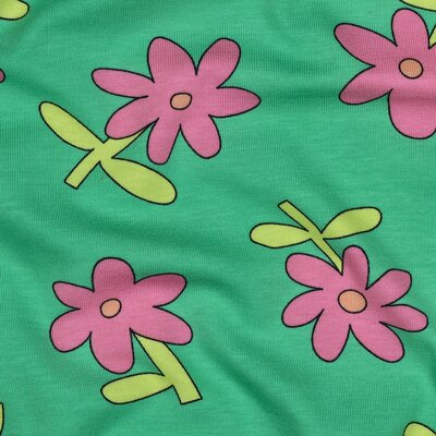 groen fuchsia lime Bloemen Biologische tricot - Jennifer Bouron *S