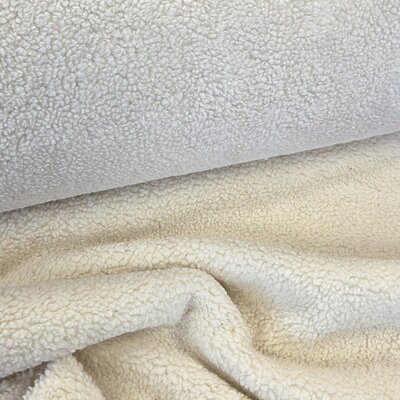 wit (natural-ecru) teddy katoen / fur / borg