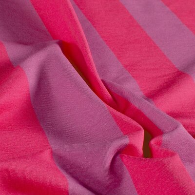 roze (fuchsia) violet FVJ Strepen Streep -  french terry *S