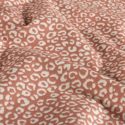 roze-terracotta off white Luipaard print poplin katoen *S