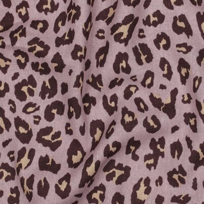 mauve (licht) cacao zwart Luipaard Print viscose linnen *S