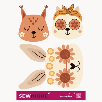  Strijkapplicatie set A5 - Groovy friends