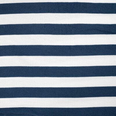 wit blauw (donker jeans) Brede Strepen badstof tricot (babybadstof) *S